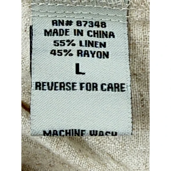 Marissa Olivia Oatmeal Linen Blend Crochet Lace Trim Tassel Shorts Sz L NEW - Picture 10 of 13